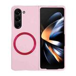 For Samsung Galaxy Z Fold5 Skin Feel Magsafe Magnetic Shockproof PC Phone Case(Pink)