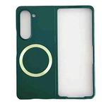 For Samsung Galaxy Z Fold6 Skin Feel Magsafe Magnetic Shockproof PC Phone Case(Dark Green)