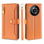 For Realme 11 Pro / 11 Pro+ 5G Sheep Texture Cross-body Zipper Wallet Leather Phone Case(Orange)