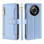 For Realme 11 Pro / 11 Pro+ 5G Sheep Texture Cross-body Zipper Wallet Leather Phone Case(Blue)