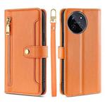 For Realme 11 4G Sheep Texture Cross-body Zipper Wallet Leather Phone Case(Orange)