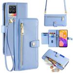 For Realme 8 / 8 Pro Sheep Texture Cross-body Zipper Wallet Leather Phone Case(Blue)