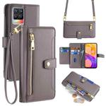 For Realme 8 / 8 Pro Sheep Texture Cross-body Zipper Wallet Leather Phone Case(Grey)