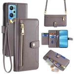 For Realme GT Neo 2 5G Sheep Texture Cross-body Zipper Wallet Leather Phone Case(Grey)