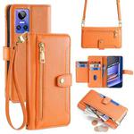 For Realme GT Neo 3 Sheep Texture Cross-body Zipper Wallet Leather Phone Case(Orange)