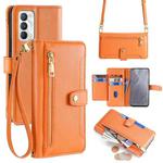 For Realme GT Master Sheep Texture Cross-body Zipper Wallet Leather Phone Case(Orange)