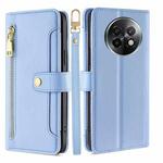 For Realme 13 Pro 5G Sheep Texture Cross-body Zipper Wallet Leather Phone Case(Blue)