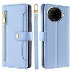 For Tecno Camon 30 Pro 5G Sheep Texture Cross-body Zipper Wallet Leather Phone Case(Blue)