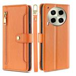 For Tecno Camon 30 Sheep Texture Cross-body Zipper Wallet Leather Phone Case(Orange)