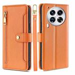 For Tecno Camon 30 Premier 5G Sheep Texture Cross-body Zipper Wallet Leather Phone Case(Orange)