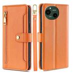 For Sharp Aquos R9 Sheep Texture Cross-body Zipper Wallet Leather Phone Case(Orange)