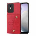For vivo Y02 4G / Y11 2023 Double Buckle Card Slots Magnetic Phone Case(Red)