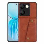 For vivo Y100 / T2 India Double Buckle Card Slots Magnetic Phone Case(Brown)