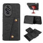 For Honor 200 Double Buckle Card Slots Magnetic Phone Case(Black)