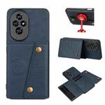 For Honor 200 Pro Double Buckle Card Slots Magnetic Phone Case(Blue)