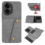 For Honor 300 Double Buckle Card Slots Magnetic Phone Case(Grey)