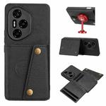 For Honor 300 Pro Double Buckle Card Slots Magnetic Phone Case(Black)