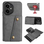 For Honor 400 Global 156.5mm Double Buckle Card Slots Magnetic Phone Case(Grey)