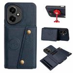 For Honor 400 Global 156.5mm Double Buckle Card Slots Magnetic Phone Case(Blue)