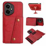 For Honor 400 Global 156.5mm Double Buckle Card Slots Magnetic Phone Case(Red)