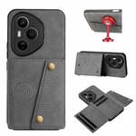 For Honor 400 Pro Global 160.8mm Double Buckle Card Slots Magnetic Phone Case(Grey)