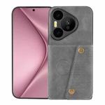 For Huawei Pura 70 Double Buckle Card Slots Magnetic Phone Case(Grey)