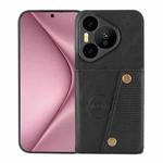 For Huawei Pura 70 Pro Double Buckle Card Slots Magnetic Phone Case(Black)