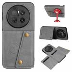 For Huawei Mate 70 Double Buckle Card Slots Magnetic Phone Case(Grey)