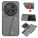 For Huawei Mate 70 Pro / 70 Pro+ Double Buckle Card Slots Magnetic Phone Case(Grey)