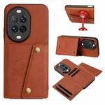For Huawei nova 14 Ultra Double Buckle Card Slots Magnetic Phone Case(Brown)