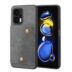 For Xiaomi Redmi Note 12 Turbo/Poco F5 Double Buckle Card Slots Magnetic Phone Case(Grey)