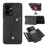For Xiaomi Redmi Note 12 4G Global Double Buckle Card Slots Magnetic Phone Case(Black)