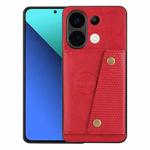 For Xiaomi Redmi Note 13 4G Global Double Buckle Card Slots Magnetic Phone Case(Red)