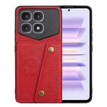 For Xiaomi Redmi K70 Ultra Double Buckle Card Slots Magnetic Phone Case(Red)