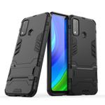 For Huawei P smart 2020 PC + TPU Shockproof Protective Case with Holder(Black)