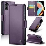 For Realme 10 Pro 5G CaseMe 023 Butterfly Buckle Litchi Texture RFID Anti-theft Leather Phone Case(Pearly Purple)