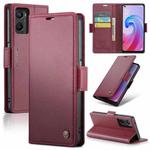 For Realme 9i 4G CaseMe 023 Butterfly Buckle Litchi Texture RFID Anti-theft Leather Phone Case(Wine Red)