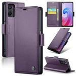 For Realme 9i 4G CaseMe 023 Butterfly Buckle Litchi Texture RFID Anti-theft Leather Phone Case(Pearly Purple)