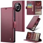 For Realme 11 Pro/11 Pro+ CaseMe 023 Butterfly Buckle Litchi Texture RFID Anti-theft Leather Phone Case(Wine Red)