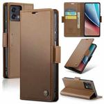 For Motorola Moto G Stylus 5G 2023 CaseMe 023 Butterfly Buckle Litchi Texture RFID Anti-theft Leather Phone Case(Brown)