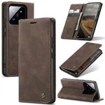 For Xiaomi 14 CaseMe 013 Multifunctional Horizontal Flip Leather Phone Case(Coffee)