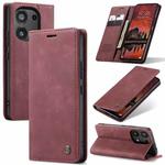 For Xiaomi Redmi Note 13 Pro 4G CaseMe 013 Multifunctional Horizontal Flip Leather Phone Case(Wine Red)