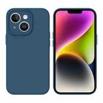 For iPhone 14 Plus Liquid Silicone MagSafe Precision Hole Phone Case(Dark Blue)