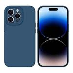 For iPhone 14 Pro Liquid Silicone MagSafe Precision Hole Phone Case(Dark Blue)