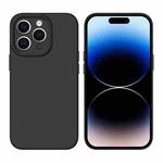 For iPhone 14 Pro Max Liquid Silicone MagSafe Precision Hole Phone Case(Black)