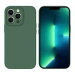 For iPhone 13 Pro Max Liquid Silicone MagSafe Precision Hole Phone Case(Dark Green)