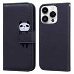 For iPhone 13 Pro Max Cartoon Buckle Horizontal Flip Leather Phone Case(Black)