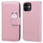 For iPhone 12 mini Cartoon Buckle Horizontal Flip Leather Phone Case(Pink)