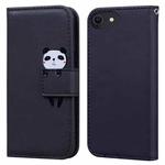 For iPhone SE 2022 /2020 / 8 / 7 Cartoon Buckle Horizontal Flip Leather Phone Case(Black)