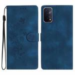 For OPPO A74 / A54 / A93 5G Flower Butterfly Embossing Pattern Leather Phone Case(Blue)